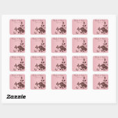 Blush Pink and Brown Flowers Butterflies Sticker (Sheet)