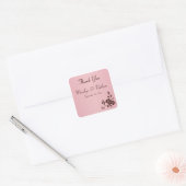 Blush Pink and Brown Flowers Butterflies Sticker (Envelope)
