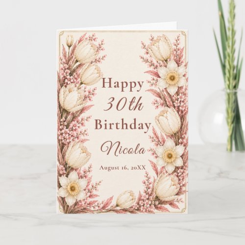 Blush Pink And Champagne Birthday Card