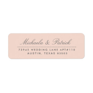 Blush Pink and Charcoal Gray Address Labels