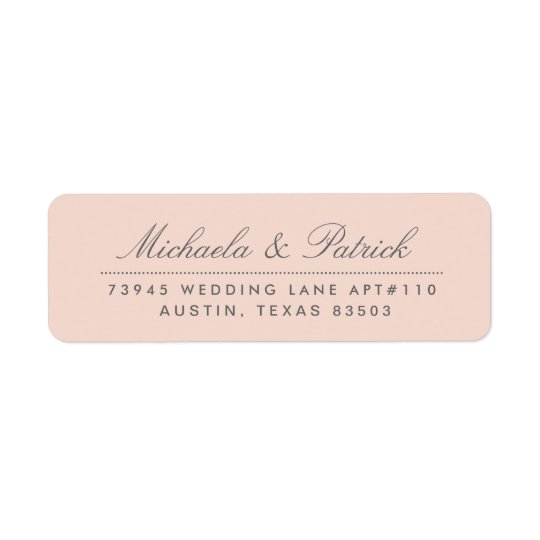 Blush Pink and Charcoal Gray Address Labels