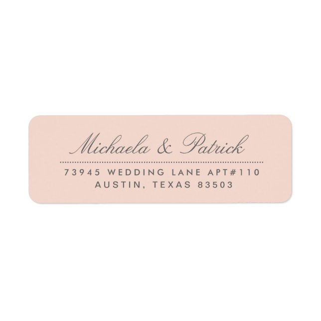 Blush Pink and Charcoal Gray Address Labels (Front)