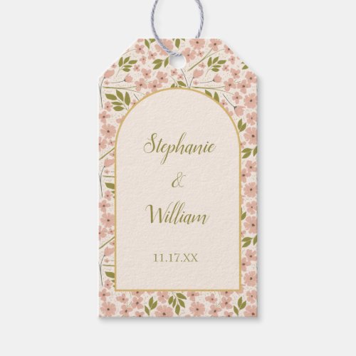 Blush Pink and Cream Arch Shape Wedding Gift Tags