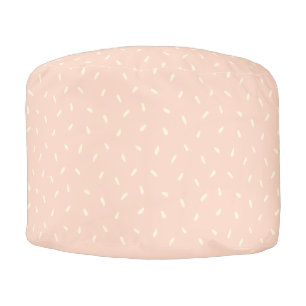 Blush Pink and Cream Dash Pattern Pouf