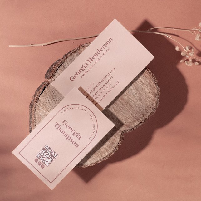 Blush Pink and Dark Rose Pink Minimalist Business Card (Creator Uploaded)