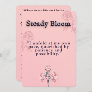 Blush Pink and Dusty Rose Peony Bloom Affirmation  Note Card