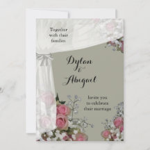 Blush Pink and Dusty Sage Green Wedding Invitation