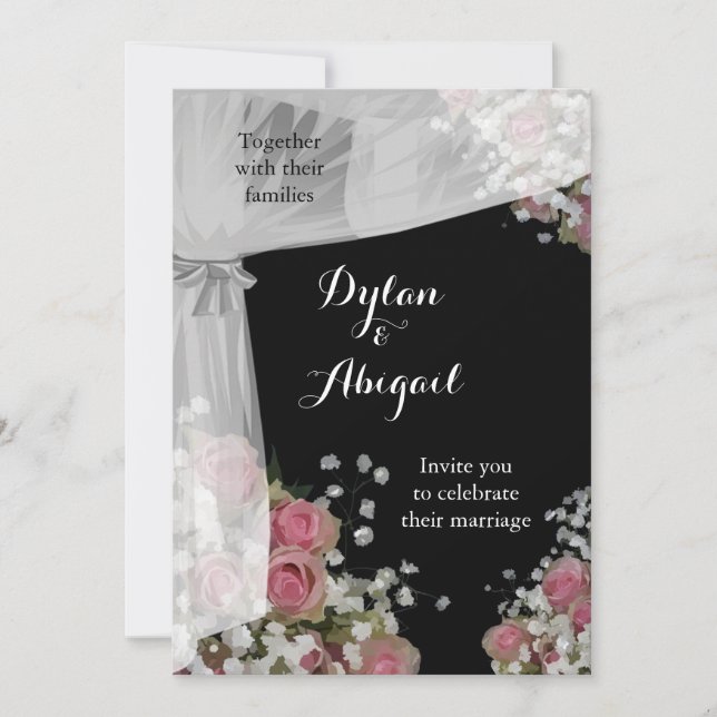 Blush Pink and Dusty Sage Green Wedding Invitation (Front)