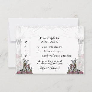 Blush Pink and Dusty Sage Wedding RSVP Invitation