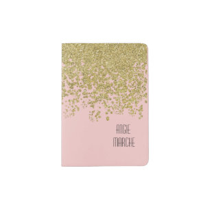 Blush Pink And Faux Sparkle Passport Holder