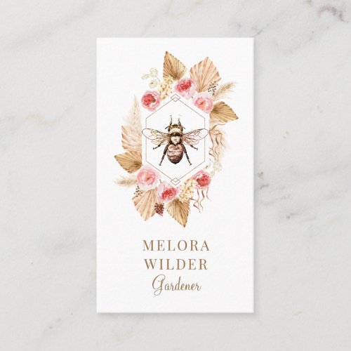 Blush Pink And Floral Frame Business Card