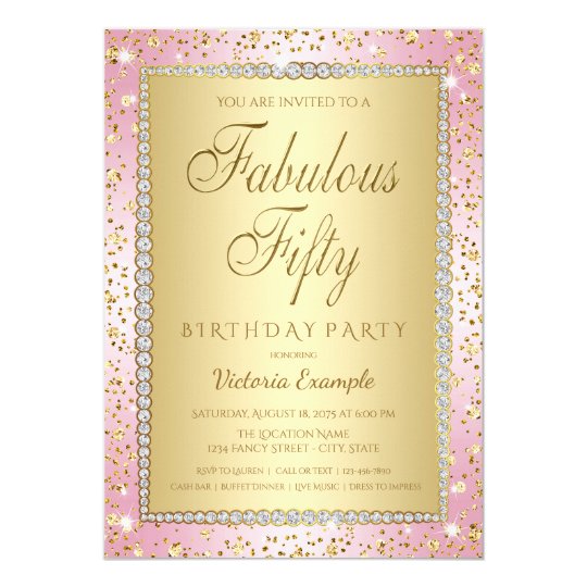 Gold 50Th Birthday Invitations 5