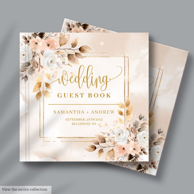 Blush Pink and Gold Autumn Wedding Guest Book (Blush Pink and Gold Autumn Wedding Guest Book

)