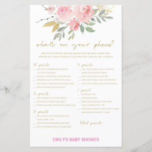 Blush Pink and Gold Baby Shower Game PRINTED