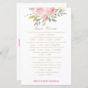 Blush Pink and Gold Baby Shower Game PRINTED