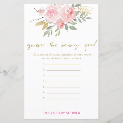 Blush Pink and Gold Baby Shower Game PRINTED