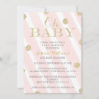 Blush Pink and Gold Baby Shower Invitations