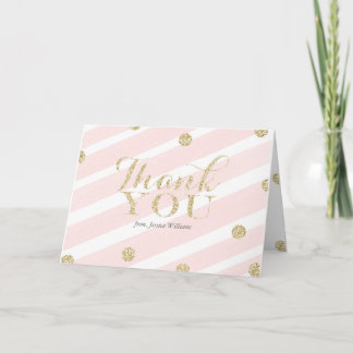 Blush Pink and Gold Baby Shower | Thank You Cards