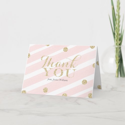 Blush Pink and Gold Baby Shower  Thank You Cards