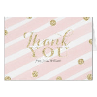 Blush Pink and Gold Baby Shower | Thank You Cards