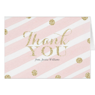 Blush Pink and Gold Baby Shower | Thank You Cards
