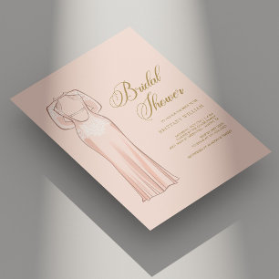 Blush Pink and Gold Bridal Shower Invitation