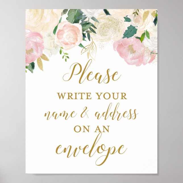 Blush Pink and Gold Bridal Shower Sign (Front)