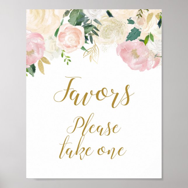 Blush Pink and Gold Bridal Shower Sign (Front)