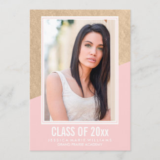 Blush Pink and Gold Foil | Graduation Invitations