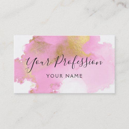 Blush Pink and Gold Foil Wash Girly Business Card