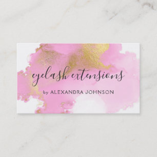 Blush Pink and Gold Foil Wash Girly Business Card