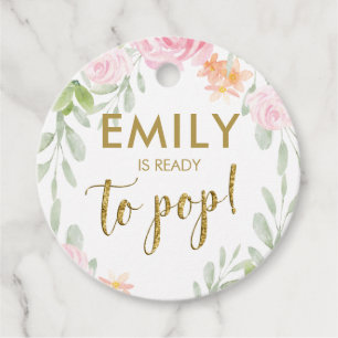 Blush Pink and Gold Glitter Pop it favor tags