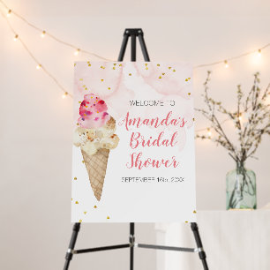 Blush Pink and Gold Ice Cream Bridal Shower Foam Board