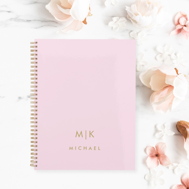 Blush Pink and Gold | Modern Monogram Planner