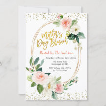 Blush Pink and Gold Mother's Day Brunch Invitation