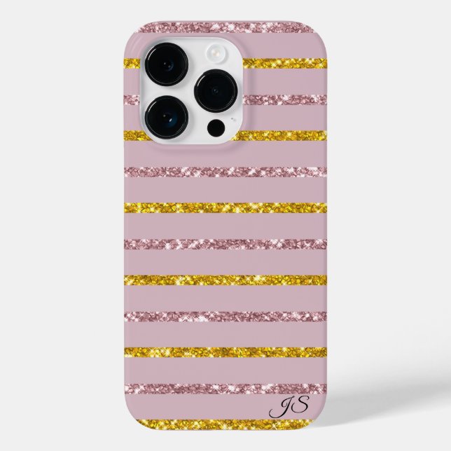 Blush Pink and Gold Personalized Phone Case (Back)