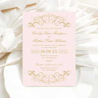 Blush Pink and Gold Scroll Wedding