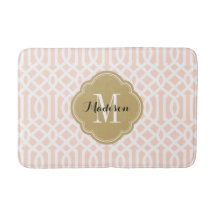 Blush Pink and Gold Trellis Monogram