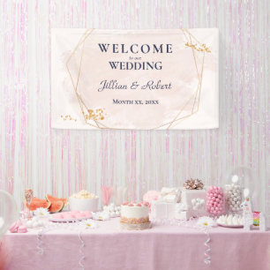 Blush Pink and Gold Wedding Banner
