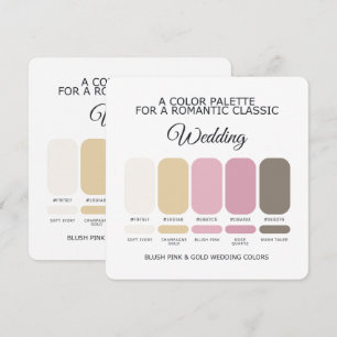 Blush Pink and Gold Wedding Color Palette Card