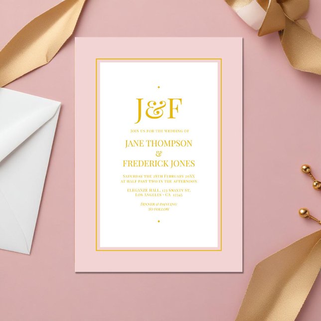 Blush Pink and Gold Wedding Invitation (Blush Pink and Gold cover)