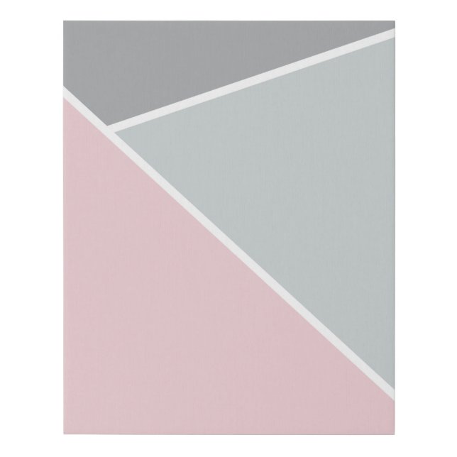 Blush Pink and Gray Geometric Faux Canvas Print (Front)