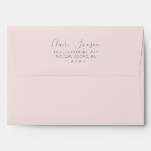 Blush Pink and Gray Wedding Invitation Envelope