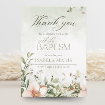 Blush pink and green flowers baptism photo