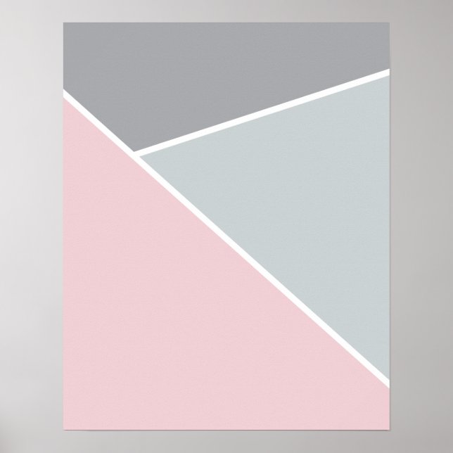 Blush Pink and Grey Geometric Poster (Front)