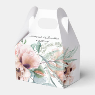Blush Pink and Ivory Poppies Wedding Favor Box