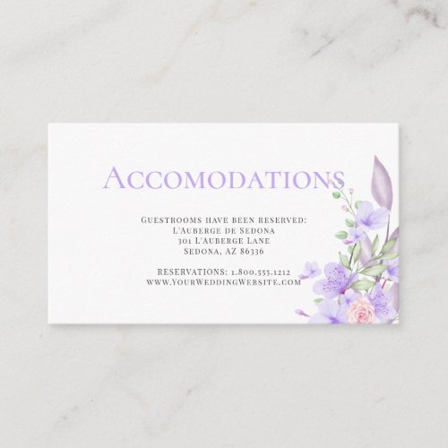 Blush Pink and Lavender Floral Spring Bouquet Enclosure Card