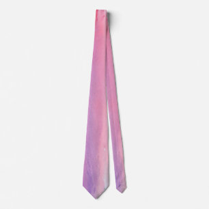 Blush Pink and Lilac Abstract Watercolor Neck Tie