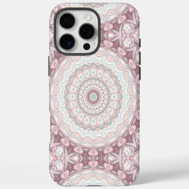 Blush Pink and Mint Mandala Pattern Design Case-Mate iPhone Case (Back)