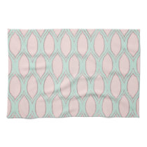 blush pink and mint Modern Geometric Pattern Towel